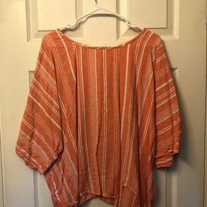 Great peach and white striped top